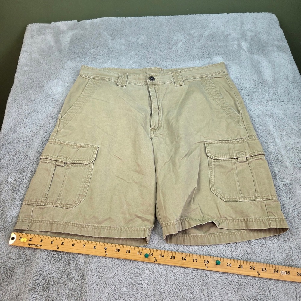 Columbia Cargo Shorts Mens 38 Cotton Twill Utility Multi Pocket Outdoor Khaki